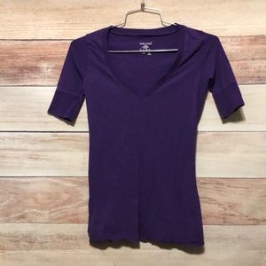 Wet Seal Purple VNeck Short Sleeve Tee